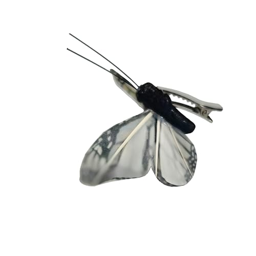 Artificial Feather Butterfly Party Decorations Set of 12 with Clip 6 Color Ornaments for Christmas Tree (G Clip)