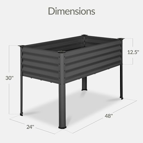 48x24x30in Galvanized Raised Garden Bed
