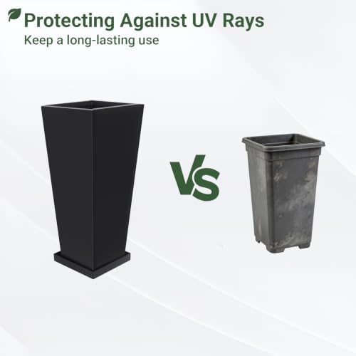 18" Metal Tall Outdoor Planters Set of 2 (18" H)