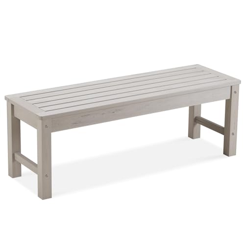 47" Backless HDPE Outdoor Bench for 2 (Grey / 1 pack)