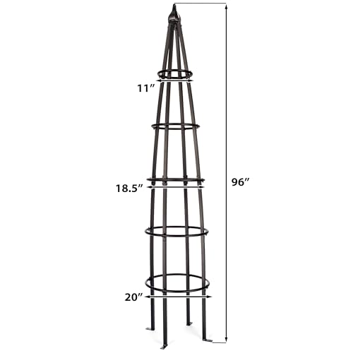 Tall Iron Obelisk Trellis 8 Ft (BLACK / 8 Feet Tall)