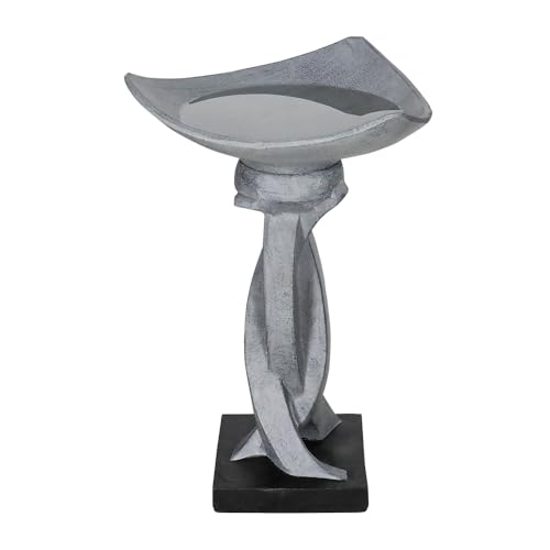 22.8”Tall Bird Baths for Garden (22.8in. H / Modern-gray)