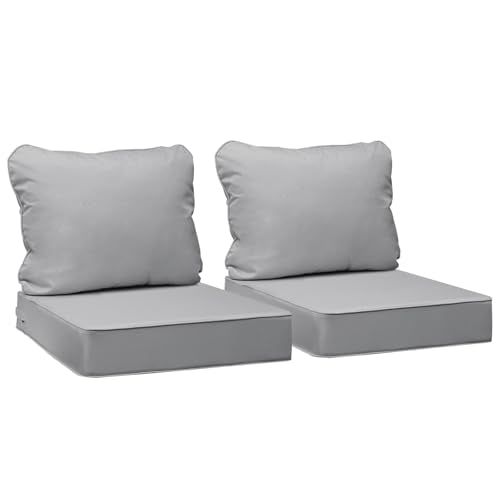 Outdoor Chair Cushions (Gray / 22"x22"x3" / 22"x17")