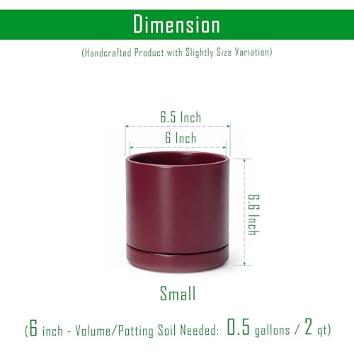 6.5 Inch Ceramic Planter Pot (Small / Cordovan)