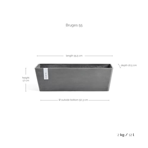 Bruges Rectangular Flower Planter (Gray / 21.5")