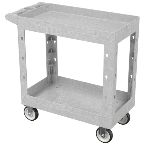 Large Garage Plastic Utility Cart (Gray / 34 x 17 Inch)