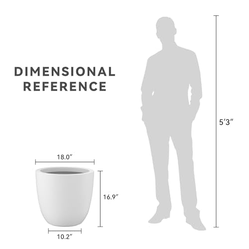 18" Dia Round Concrete Planter (Pure White / 18"d)