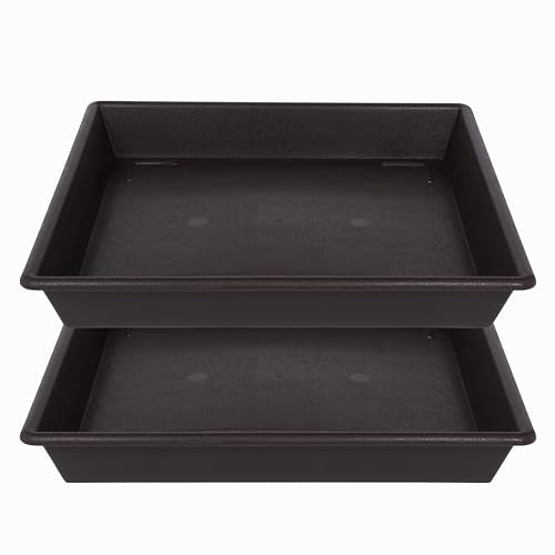 Square Plant Saucer 12 Inch 2 Pack (12"-2Pack / Brown)