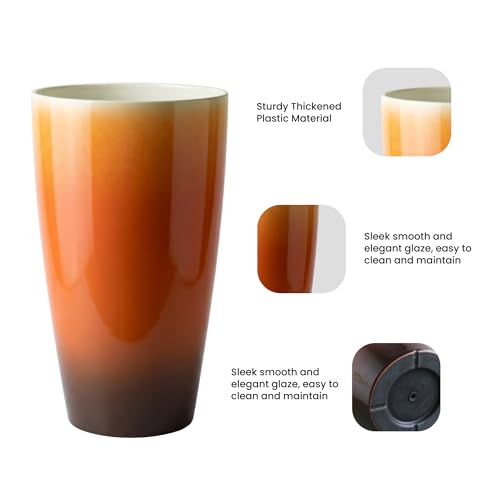 21 inch Tall Planters for Outdoor & Indoor Plants (Orange)