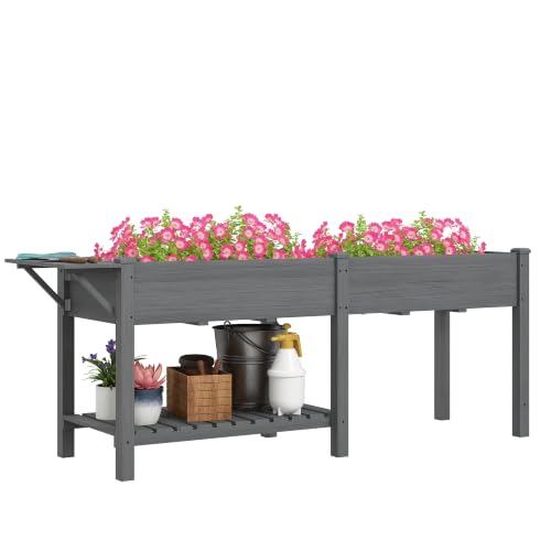Raised Garden Bed (Gray / 81.5 x 23 x 31 in)