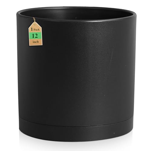 12 inch Large Deep Plant Pots for Outdoor Indoor Plants