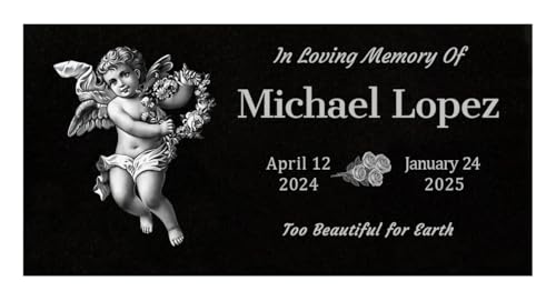 24x12 Personalized Granite Gravestones with Jesus (24 × 12 × 0.38 with Jesus)