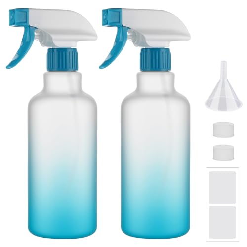 16.9oz 500ml Plastic Spray Bottles 2 Pack (Blue)