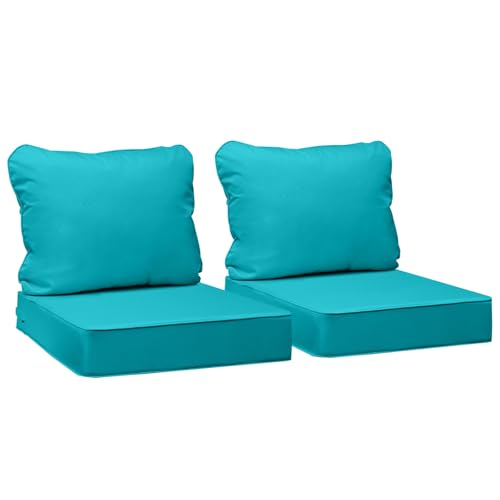 Outdoor Chair Cushions (Turquoise Blue / 22"x22"x3" / 22"x17")