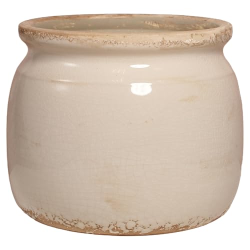 Ceramic Planter & Vase for Wabi Sabi Decor (Antique Ivory / 6.3 in)