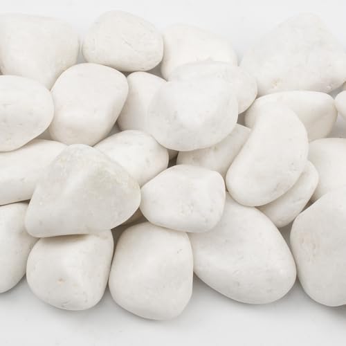 20 lbs White Polished Decorative Stones (320 Ounce)