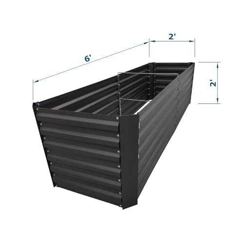 6x2x2FT Black Metal Raised Garden Bed Kit (Black / 6x2x2 ft)