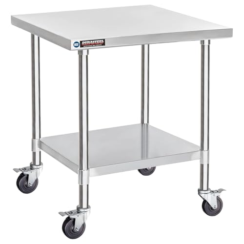 30x30 NSF Stainless Steel Cart Work Table (30" x 30" / Table Cart with Casters)