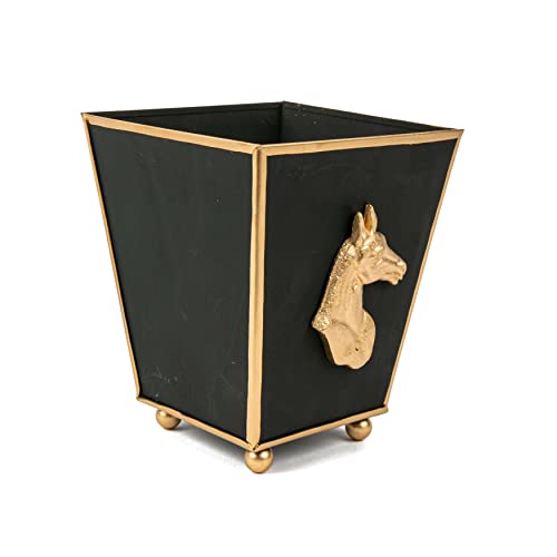 Brass Planter (Black Gold Horse / Square)