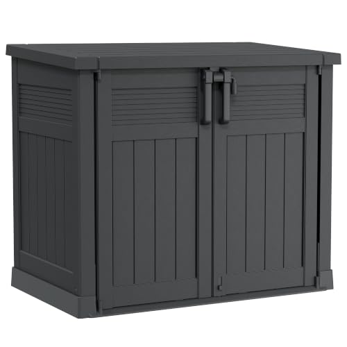 Large Outdoor Storage Cabinet 51 Cu Ft with Lockable (Black / 33.8"×55.1"×48.4")