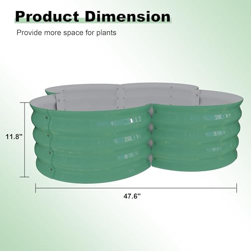 2 Pack Galvanized Raised Garden Bed (Green Petal-shaped / 4x4x1ft 2pcs)