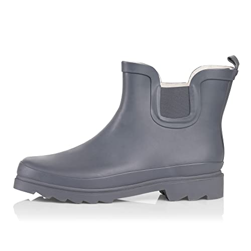 Women's Waterproof Ankle Rain Boots (10 / Matte Charcoal)