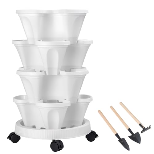 Vertical Planter Tower (White / 4 Tier)