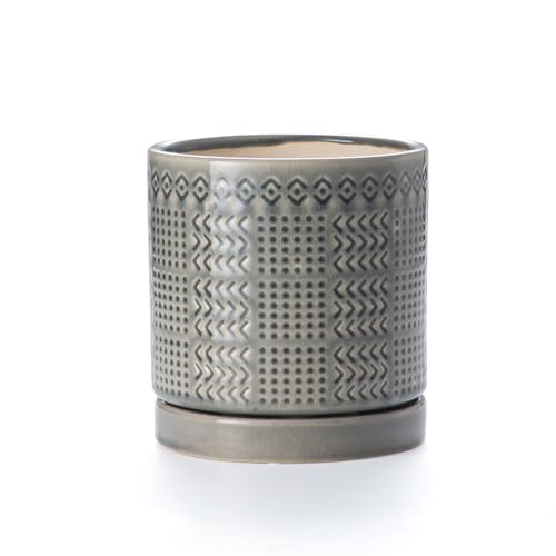 Indoor Outdoor Ceramic Plant Pots (6 inch / Gray)
