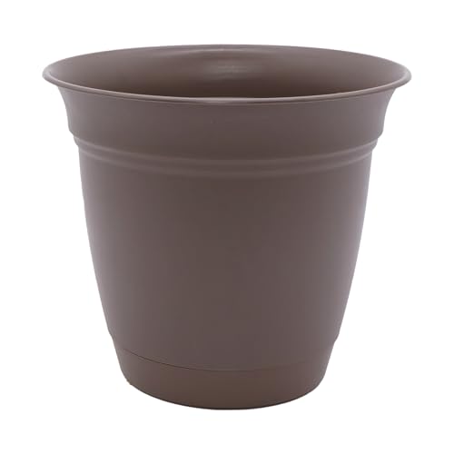 Eclipse Round Planter with Saucer (Cappuccino / 8")