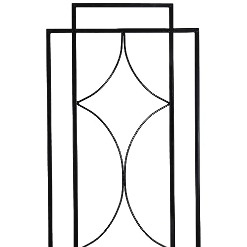 Sunnydaze 60" Black Metal Garden Trellis for Climbing Plants (Chic Diamonds - 60")