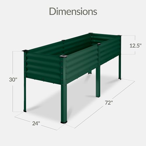 72x24x30in Non Toxic Galvanized Raised Garden Bed (72x24x30in / Dark Green)