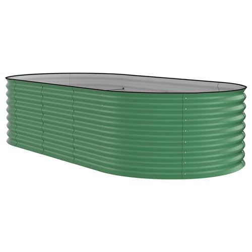8x4x2ft Galvanized Raised Garden Bed (Green-Oval / 8x4x2ft)