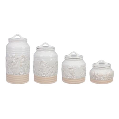 Youngs 61702 Coastal Canister (White, Cream)