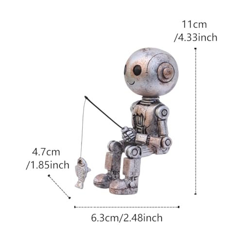 Fishing Robot Statue Funny Halloween Decorations (Robot)