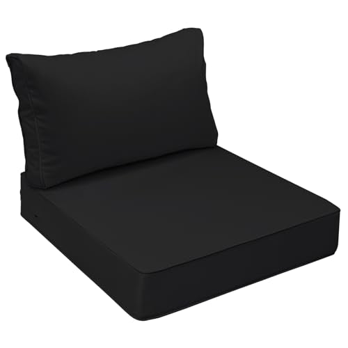 Outdoor Chair Cushions (Charcoal Black / 24"x24"x5" / 24"x13.5")