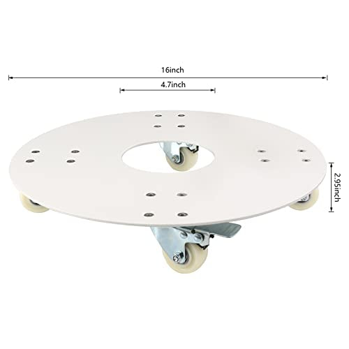 Plant Stand with Wheels (16" round white)