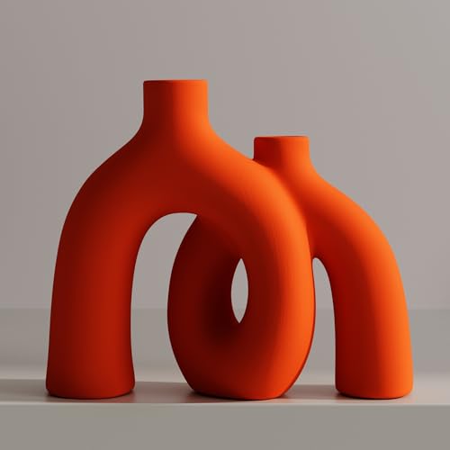 Hug Donut Decorative Vase Set (Orange)