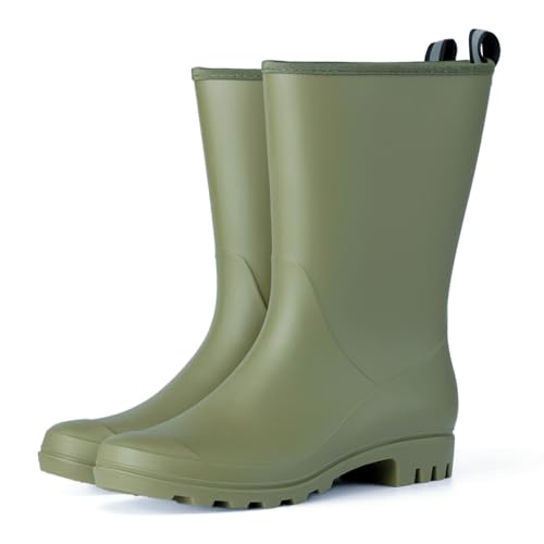 Wide Calf Women's Rain Boots Waterproof PVC Rubber Garden Boot Outdoor