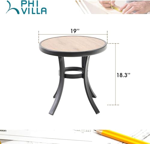 2 PCS Outdoor Round Side Table (19"x19" Round(2PCS))