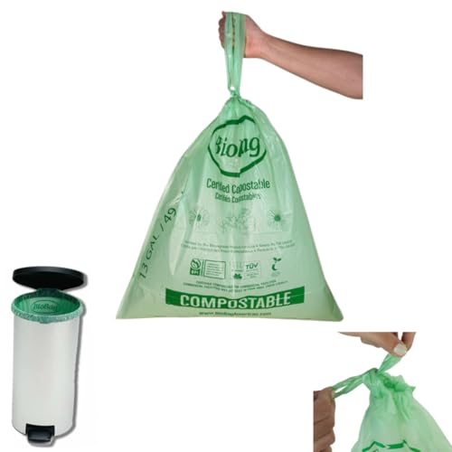 13 Gallon Compostable Drawstring Trash Bags by BioBag (13 Gallon With Drawstring)