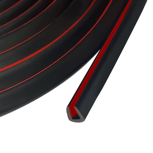 Rubber Edge Trim (Size1/8"(Fit 7/64"~5/32"), L10' / Gloss Black)