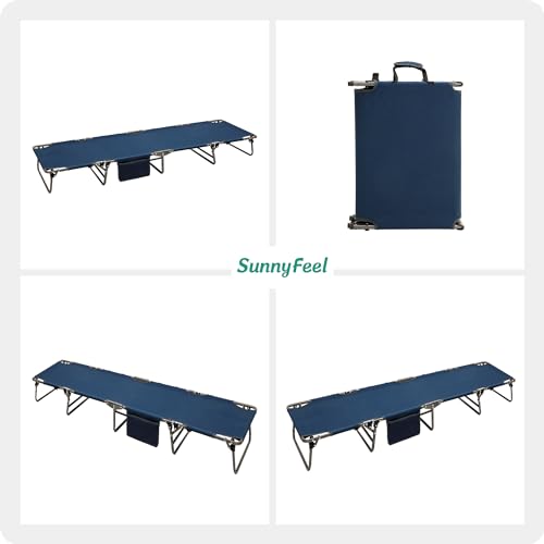 Portable Folding Camping Cot Lightweight (Blue 76L x24.8W x 8.6H")