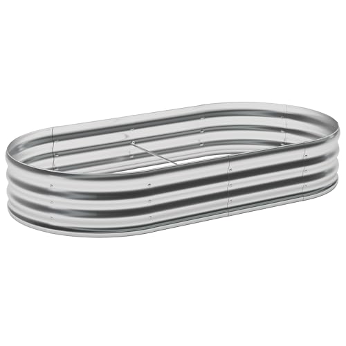 4x1.5x1FT Galvanized Metal Raised Garden Bed (Silver / 4x1.5x1(1PCS))