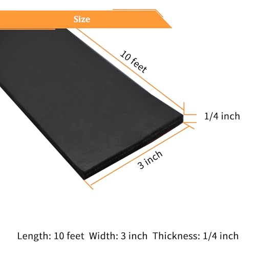 Adhesive Reinforced Solid Rubber Sheets (3" X 10' / .250" thick(Adhesive）)