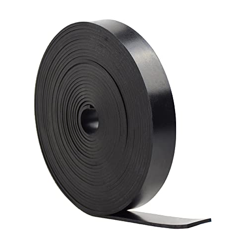 Solid Rubber Strips Neoprene Rubber Weather Stripping for Door Seals Under Bottom (1" X 25' / .125" thick(No Adhesive）)