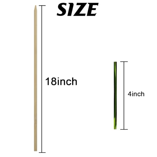 100PCS 18" Bamboo Plant Stakes with 100PCS 4" Green Garden Ties (100 Count)