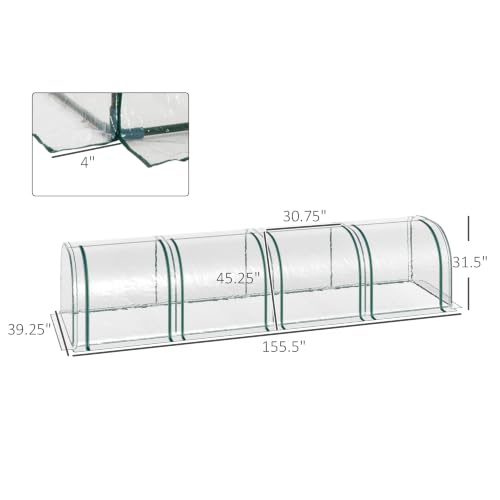 13' x 3' x 2.5' Mini Greenhouse Portable Tunnel Green House Clear (13' x 3' x 2.5' / Clear)