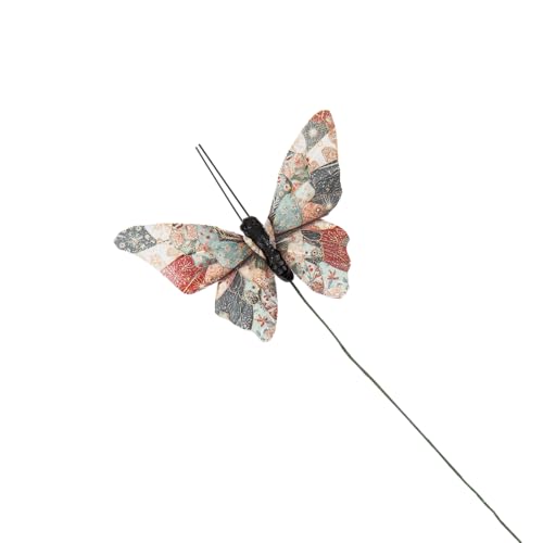 Artificial Feather 3D Butterfly Party Decorations Set of 12 with Clip 12 Color Ornaments for Christmas Tree (D Wire)