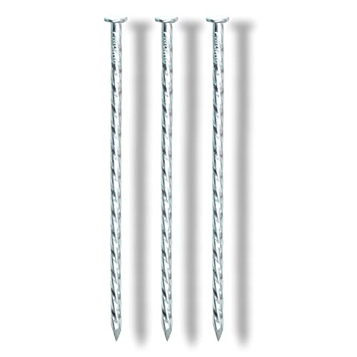 6 Inch Landscape Stakes Spiral Galvanized Landscape Spikes for Weed Barrier (100 Count)