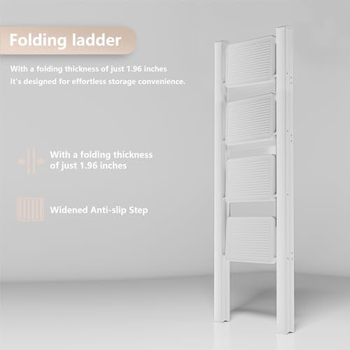 White Step Ladder White 4 Step Folding (4 step ladder / White)